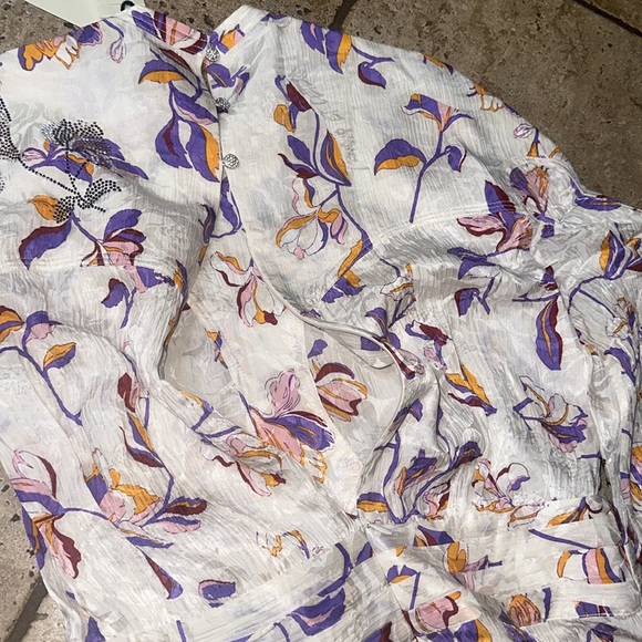 Zadig & Voltaire Rivage Jac Cut Gem Jewel Sparkly Flowers Silk-Blend Dress NWT S - Picture 11 of 13